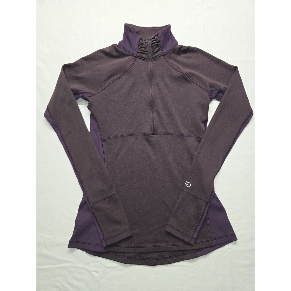 Calia by Carrie Underwood Pullover Brown 1/2 Zip Ruched Mock Neck Size S